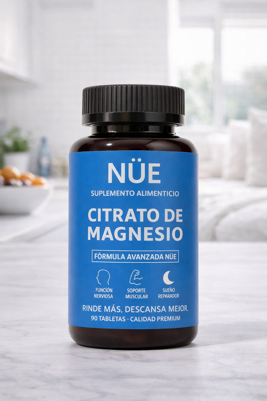Citrato de Magnesio NÜE — Alta Biodisponibilidad | 90 Tabletas