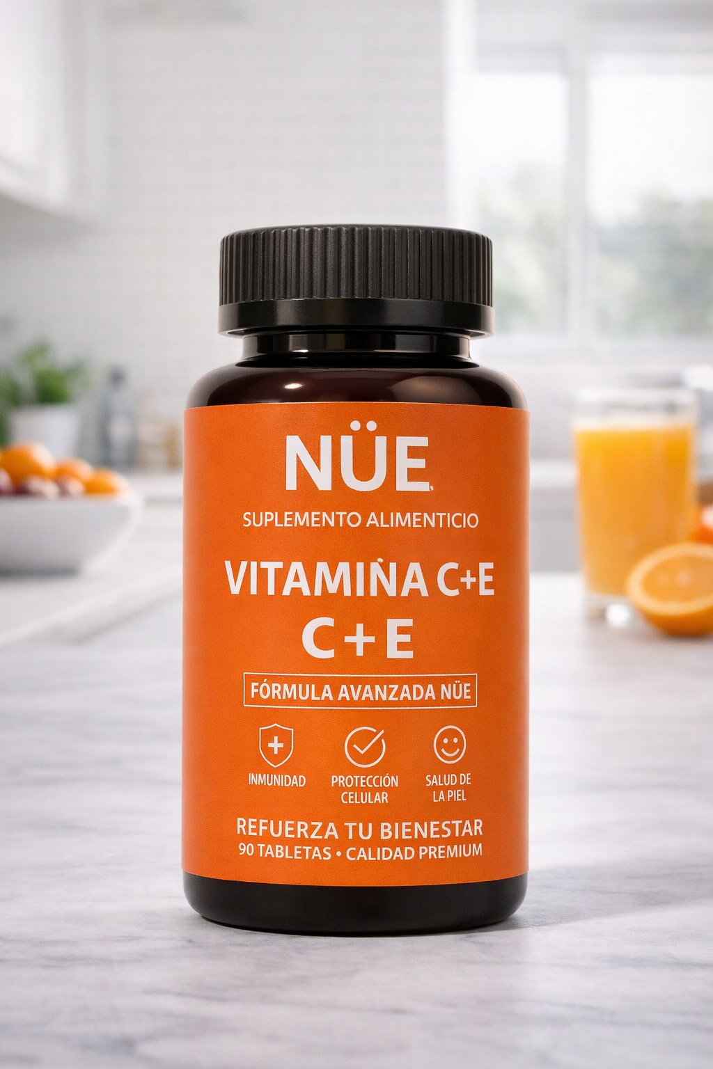Vitamina C+E NÜE — Antioxidante | 90 Cápsulas