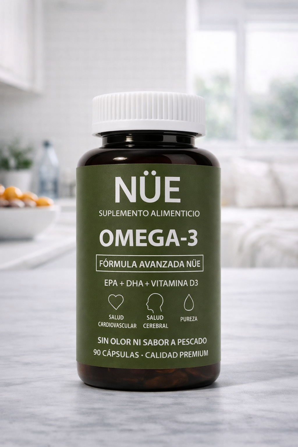 Omega 3 NÜE — Alta Pureza | 90 Cápsulas
