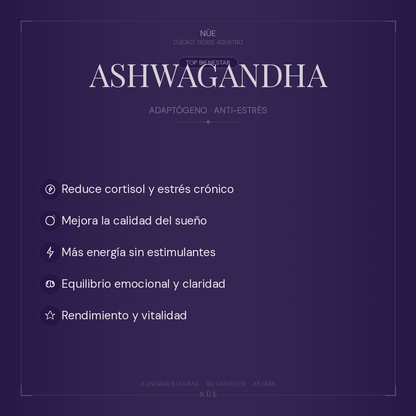 Ashwagandha NÜE — Extracto de Raíz | 90 Tabletas