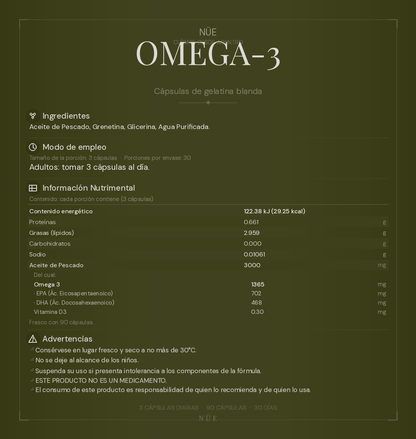 Omega 3 NÜE — Alta Pureza | 90 Cápsulas