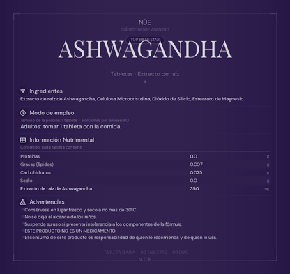 Ashwagandha NÜE — Extracto de Raíz | 90 Tabletas